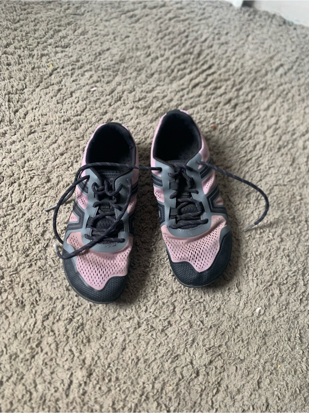 Women's Pink and Black Mesh Lace-Up Athletic Sneakers